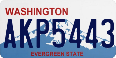 WA license plate AKP5443