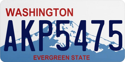 WA license plate AKP5475