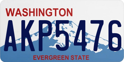 WA license plate AKP5476