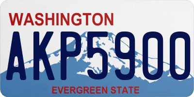 WA license plate AKP5900
