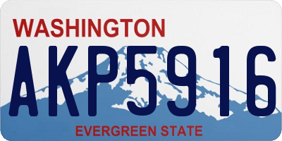 WA license plate AKP5916