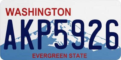 WA license plate AKP5926