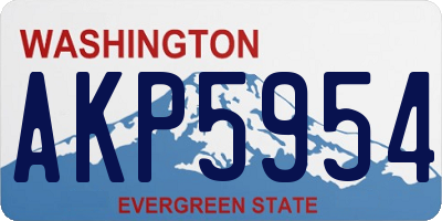 WA license plate AKP5954