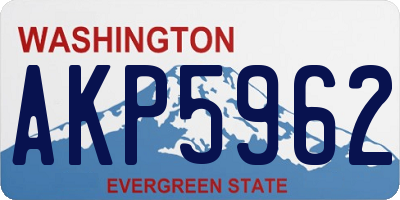 WA license plate AKP5962