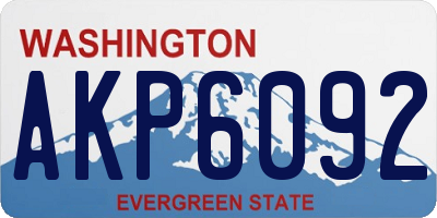 WA license plate AKP6092