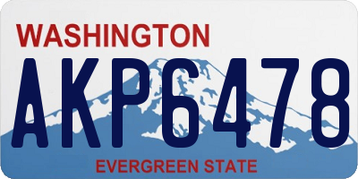 WA license plate AKP6478