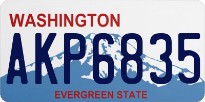WA license plate AKP6835