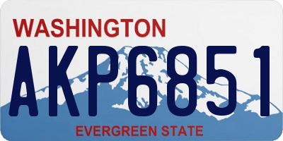WA license plate AKP6851