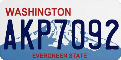 WA license plate AKP7092