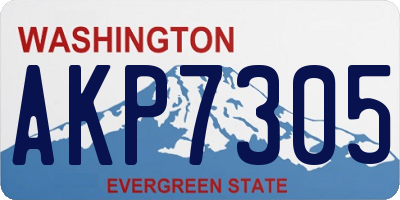 WA license plate AKP7305