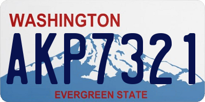 WA license plate AKP7321