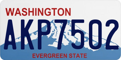 WA license plate AKP7502
