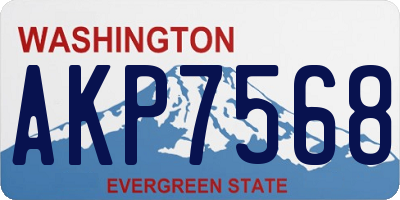 WA license plate AKP7568