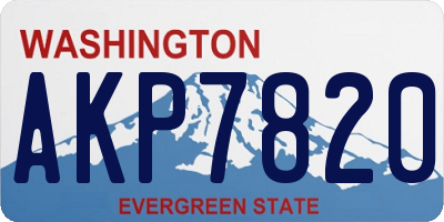WA license plate AKP7820