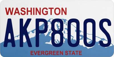 WA license plate AKP800S