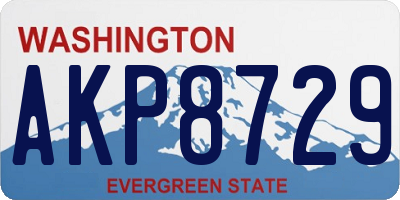 WA license plate AKP8729