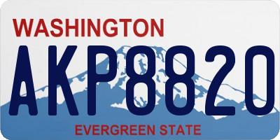 WA license plate AKP8820
