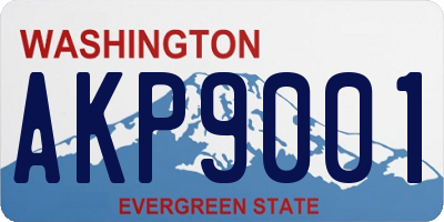 WA license plate AKP9001