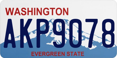 WA license plate AKP9078