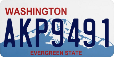 WA license plate AKP9491