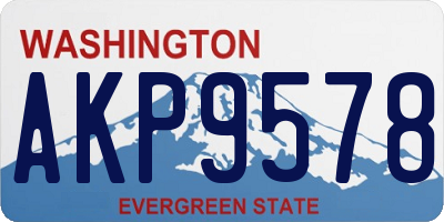 WA license plate AKP9578