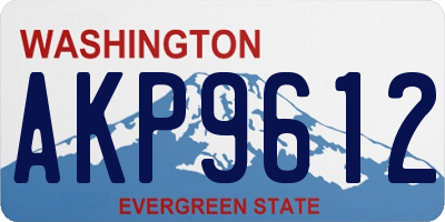 WA license plate AKP9612
