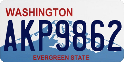 WA license plate AKP9862