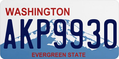WA license plate AKP9930