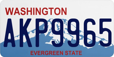 WA license plate AKP9965