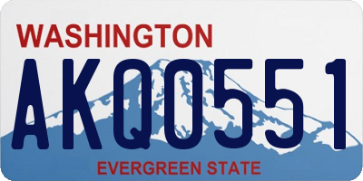 WA license plate AKQ0551