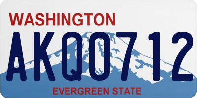 WA license plate AKQ0712