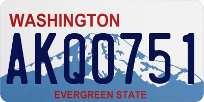 WA license plate AKQ0751