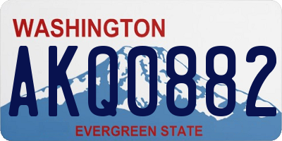 WA license plate AKQ0882