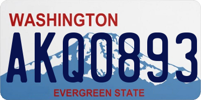 WA license plate AKQ0893