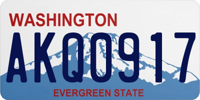WA license plate AKQ0917