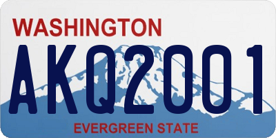 WA license plate AKQ2001