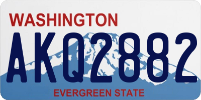 WA license plate AKQ2882