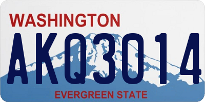 WA license plate AKQ3014