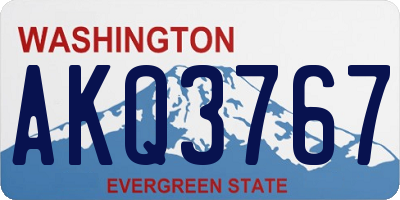 WA license plate AKQ3767