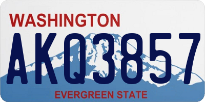 WA license plate AKQ3857