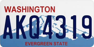 WA license plate AKQ4319