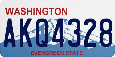 WA license plate AKQ4328