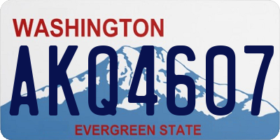 WA license plate AKQ4607