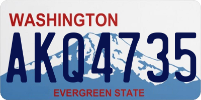 WA license plate AKQ4735