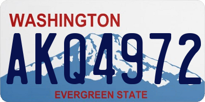 WA license plate AKQ4972
