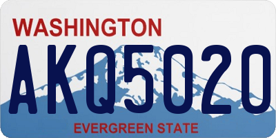 WA license plate AKQ5020