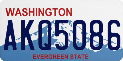 WA license plate AKQ5086