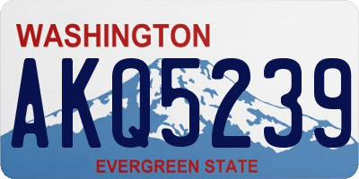 WA license plate AKQ5239