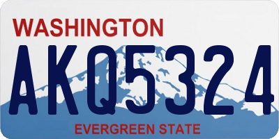 WA license plate AKQ5324