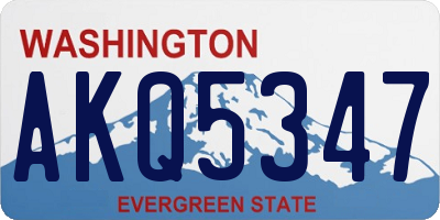 WA license plate AKQ5347
